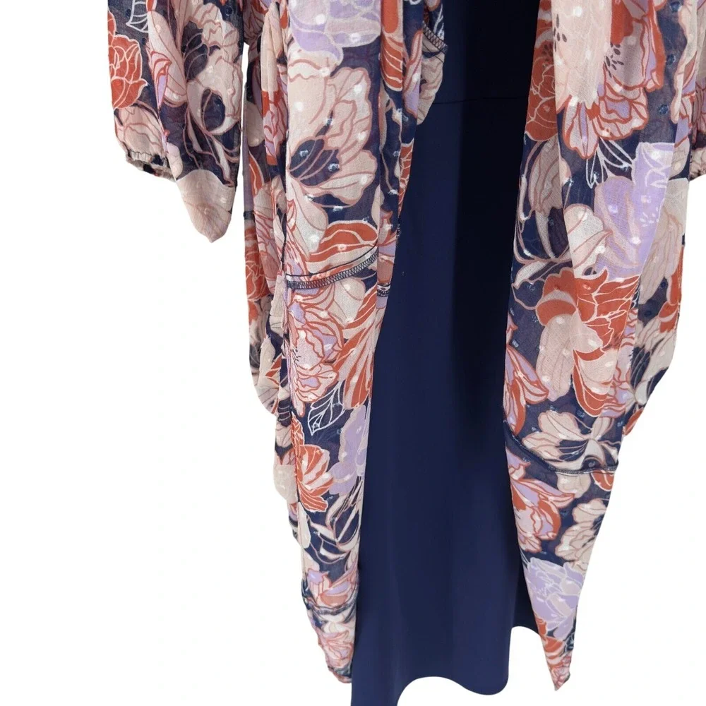 Torrid Floral Clip Dot Midi Dress 2X NWT - Picture 4 of 12